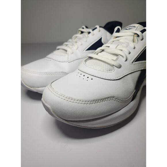 Reebok Men’s Walk Ultra 7 White Navy Sz 8.5 Leather Athletic Sneaker DMX Max main image 12